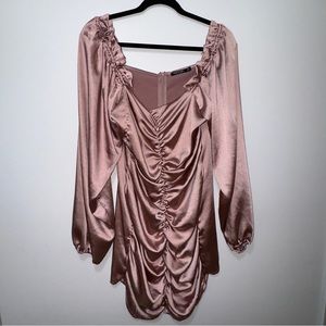 Off shoulder satin dress 🤍